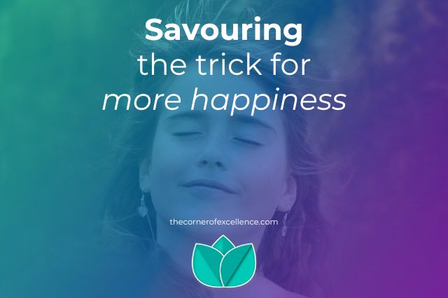 young woman savouring enjoying savoring Savouring trick for more happiness well-being wellness mindfulness